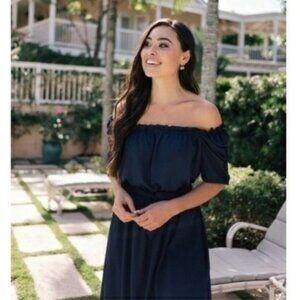 Gal Meets Glam Navy Sydney Waist Tie Maxi Dress Size 2